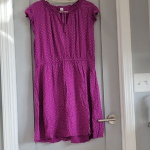 Old Navy Magenta Polka Dot Midi Dress